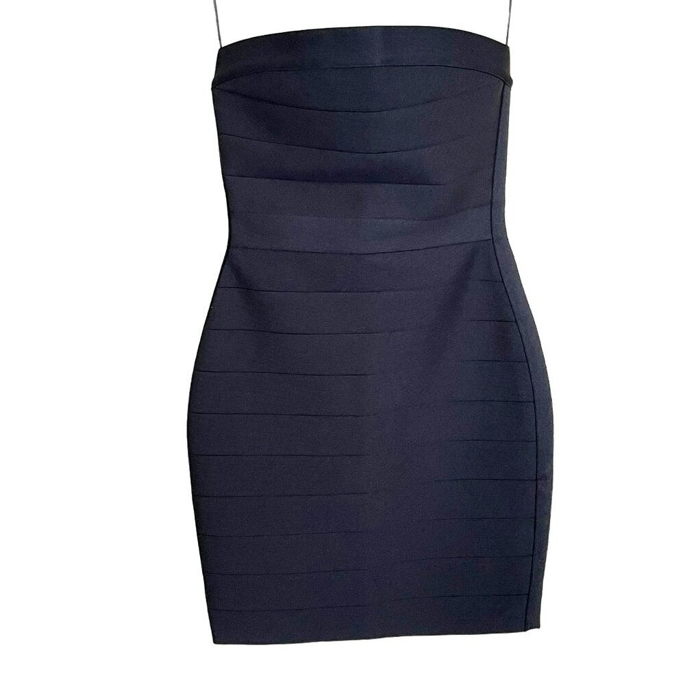 Susana Monaco Black Dress Strapless Bodycon Bandage Mini XS NWT - Picture 1 of 4